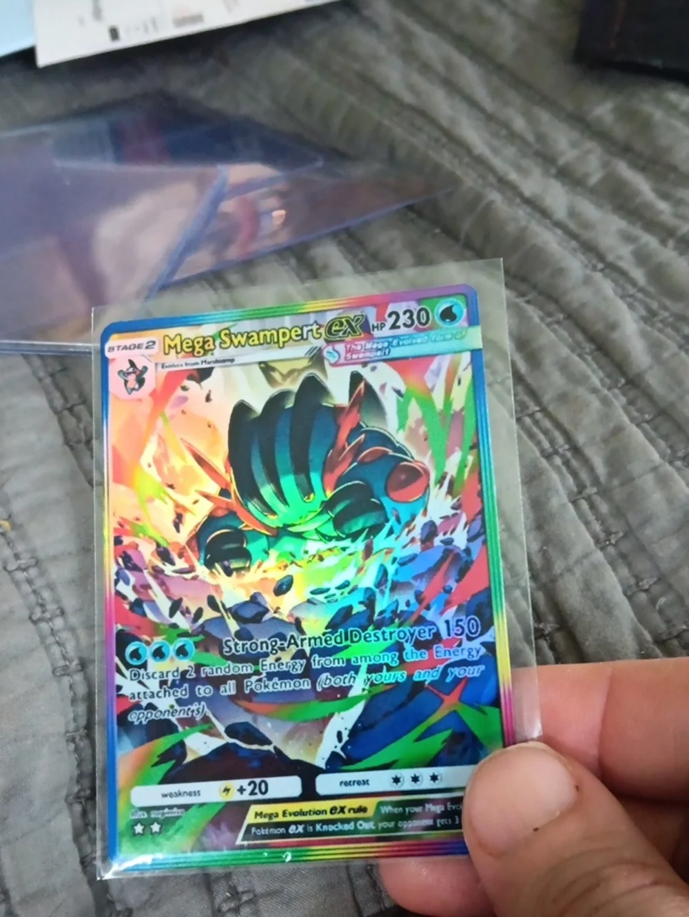 Pokemon Mega Swampert EX Holo Rainbow - Green Blue Multicolor